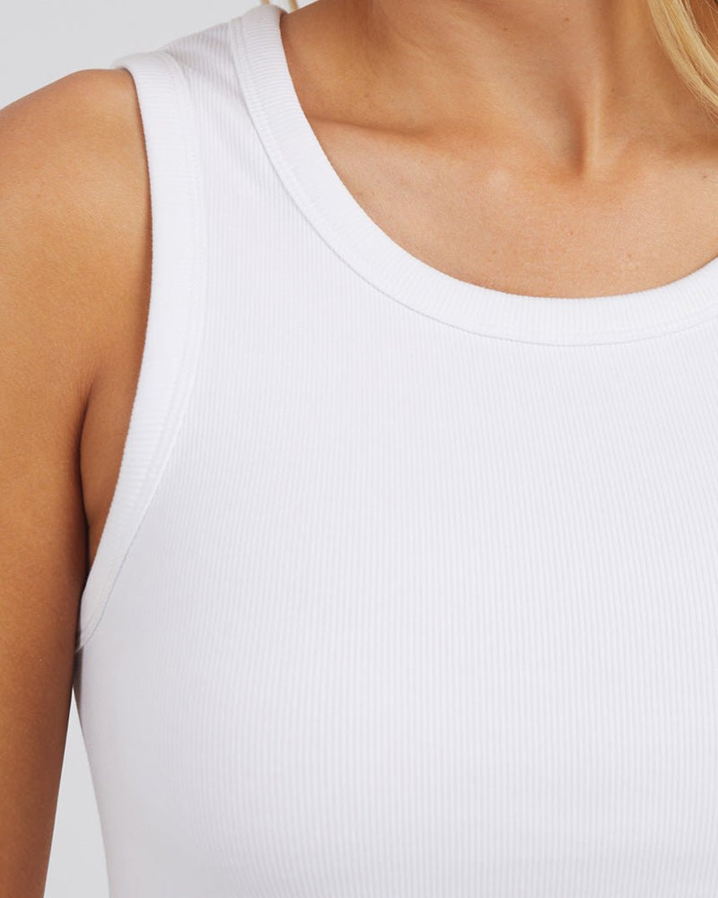 Find Rib Crew Tank White - Elm at Bungalow Trading Co.