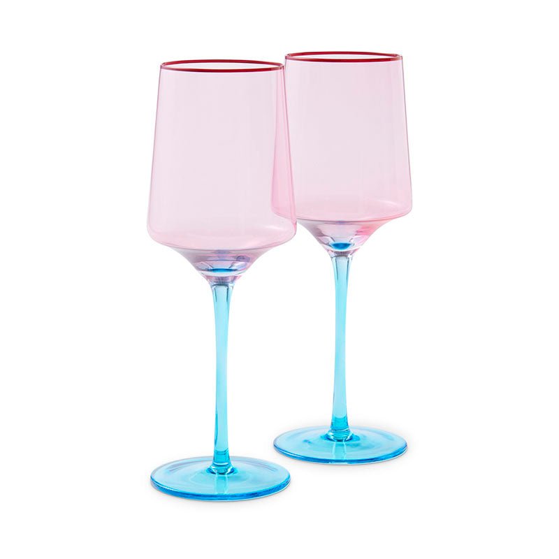 Find Rose With A Twist Vino Glass Set of 2 - Kip & Co at Bungalow Trading Co.