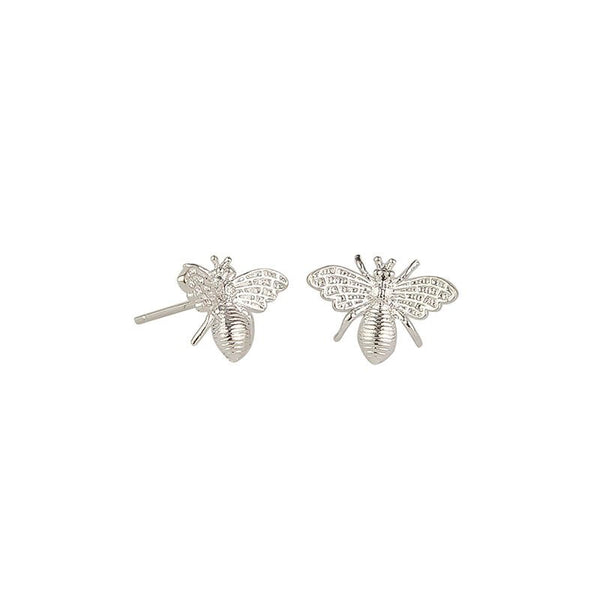 Find Silver Honey Bee Stud Earrings - Tiger Tree at Bungalow Trading Co.