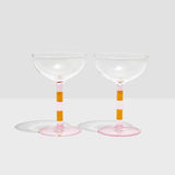 Find Stripe Coupe Glasses Pink + Amber - Fazeek at Bungalow Trading Co.