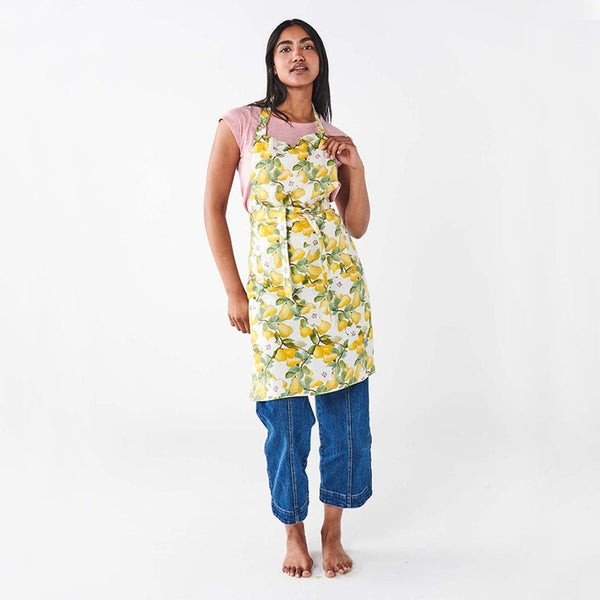 Find Summer Lily White Linen Apron - Kip & Co at Bungalow Trading Co.
