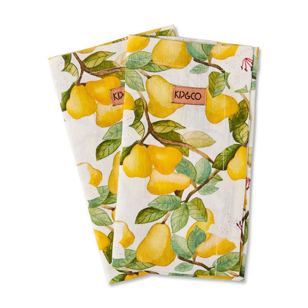 Find Summer Lily White Linen Napkin 4P Set - Kip & Co at Bungalow Trading Co.