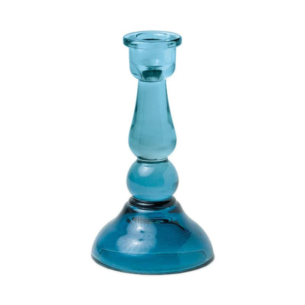 Find Tall Blue Glass Candle Holder - Paddywax at Bungalow Trading Co.