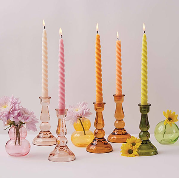 Find Tall Pink Glass Candle Holder - Paddywax at Bungalow Trading Co.