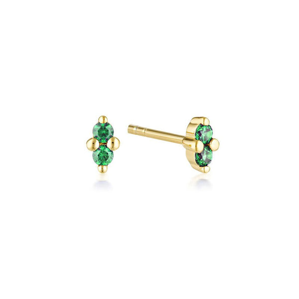 Find Twin Gem Stud Earrings Emerald - Linda Tahija at Bungalow Trading Co.