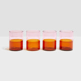 Find Two Tone Glasses Set of 4 Pink + Amber - Fazeek at Bungalow Trading Co.