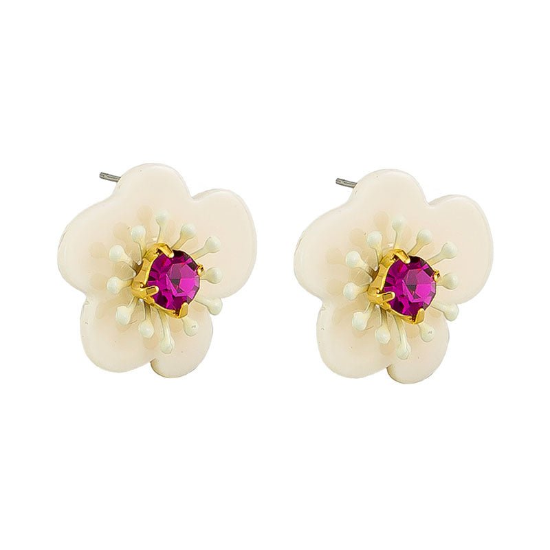 Find White Resin Blossom Earrings - Tiger Tree at Bungalow Trading Co.