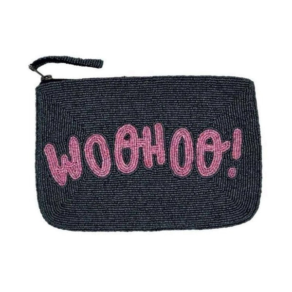 Find Woo Hoo Pewter/Light Pink Beaded Clutch - The Jacksons at Bungalow Trading Co.