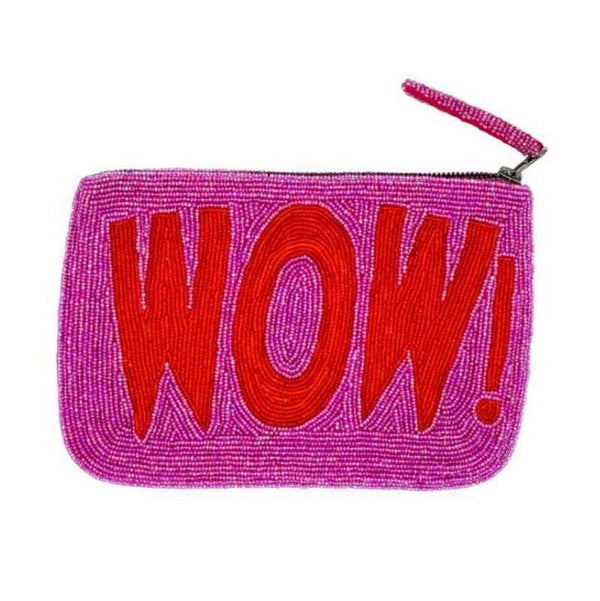 Find Wow Hot Pink/Orange Beaded Clutch - The Jacksons at Bungalow Trading Co.